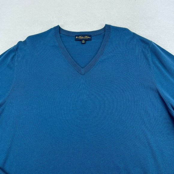 Brooks Brothers Sweater 2XL XXL Men's V Neck Lightweight Casual Pima Cotton - Picture 2 of 11